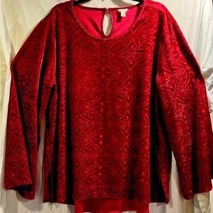 Deep red burnout pullover